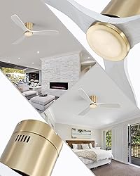 Sofucor 52" Low Profile Ceiling Fan, Flush Mount