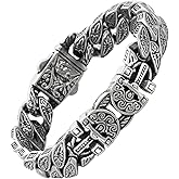Klapgo Mens Cross Stainless Steel Bracelet Vintage Retro Punk Cross Bracelet for Men, 8.66" Gothic Jewelry with Polished Engraved Design Men's link for Men