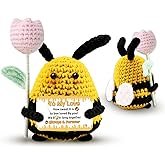 Zetckzilv Valentines Day Gifts for Him Her Cute Handmade Positive Crochet Bee I Love You Gifts for Her Him Boyfriend Girlfriend Anniversary Romantic Birthday Gift to My Love