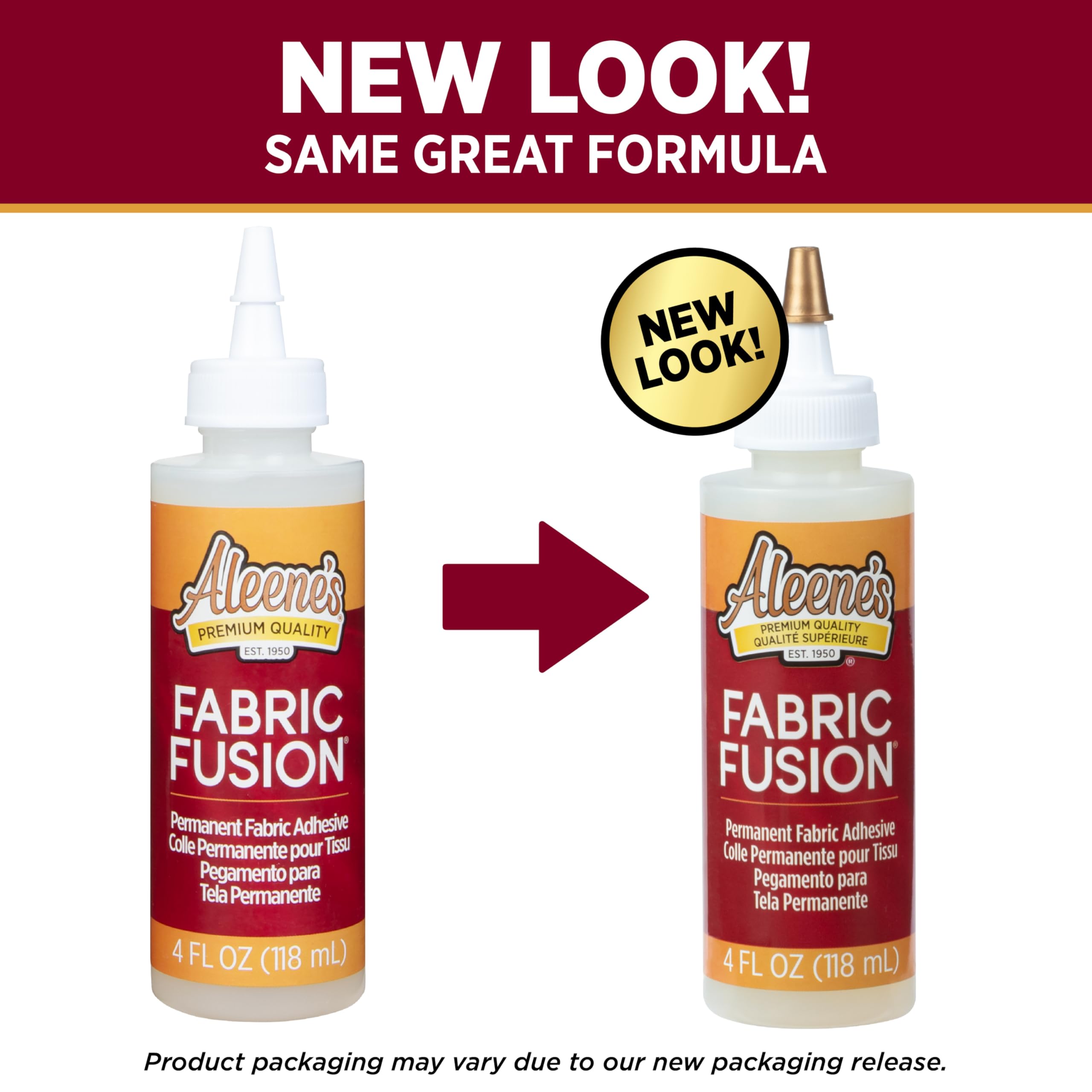 Aleene's Fabric Fusion Glue 4 oz, Permanent and Washable Adhesive, No-Sew Fabric Glue for Clothing, Denim, Polyester, Cotton, Flannel Materials, Dries Flexible