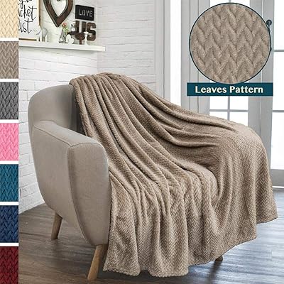 Buy Pavilia Luxury Taupe Fleece Throw Blanket Silky Velvet Microfiber Polyester Flannel Throw Chevron Textured Soft Plush Cozy Lightweight Decorative Blanket 50 X 60 Inches Online In Nigeria B086h618nn