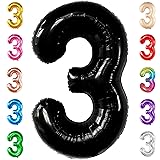 KatchOn, Black Number 3 Balloon - Giant, 40 Inch