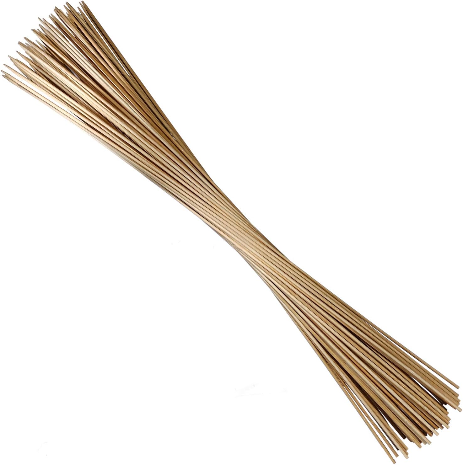 ORANGE DEAL 100 x Pflanzenstüze Tomatenstangen Rankgitter aus Holz Pflanzstab Rankstab 90 cm aus Bambus Ø 6 mm (Rankstäbe Natur)