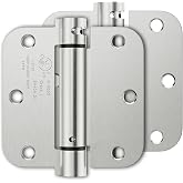 Luxbaro 2 Pack Self Closing Door Hinges 3.5 Inch, Adjustable Tension | Spring Loaded Door Hinges for Garage/Front/Back Doors, 5/8'' Radius Corners, Fit Left/Right Hand Doors, UL Listed