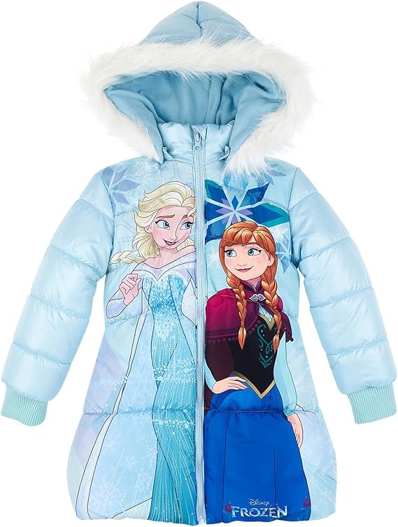 Disney Frozen Elsa & Anna Girls Padded Jacket Light Blue 3 yrs Amazon.co.uk Clothing