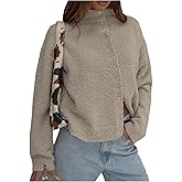 GORGLITTER Women's Fuzzy Fall Cardigan Sweaters Lightweight Snap Button Down Knitted Dressy Casual Outerwear Coats