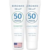 Bergman Kelly - Travel Shampoo and Conditioner Set - 1 fl oz, 100 Pieces, White Tea - Delight Your Guests with Revitalizing and Refreshing Hotel Toiletries and Guest Hospitality in Bulk