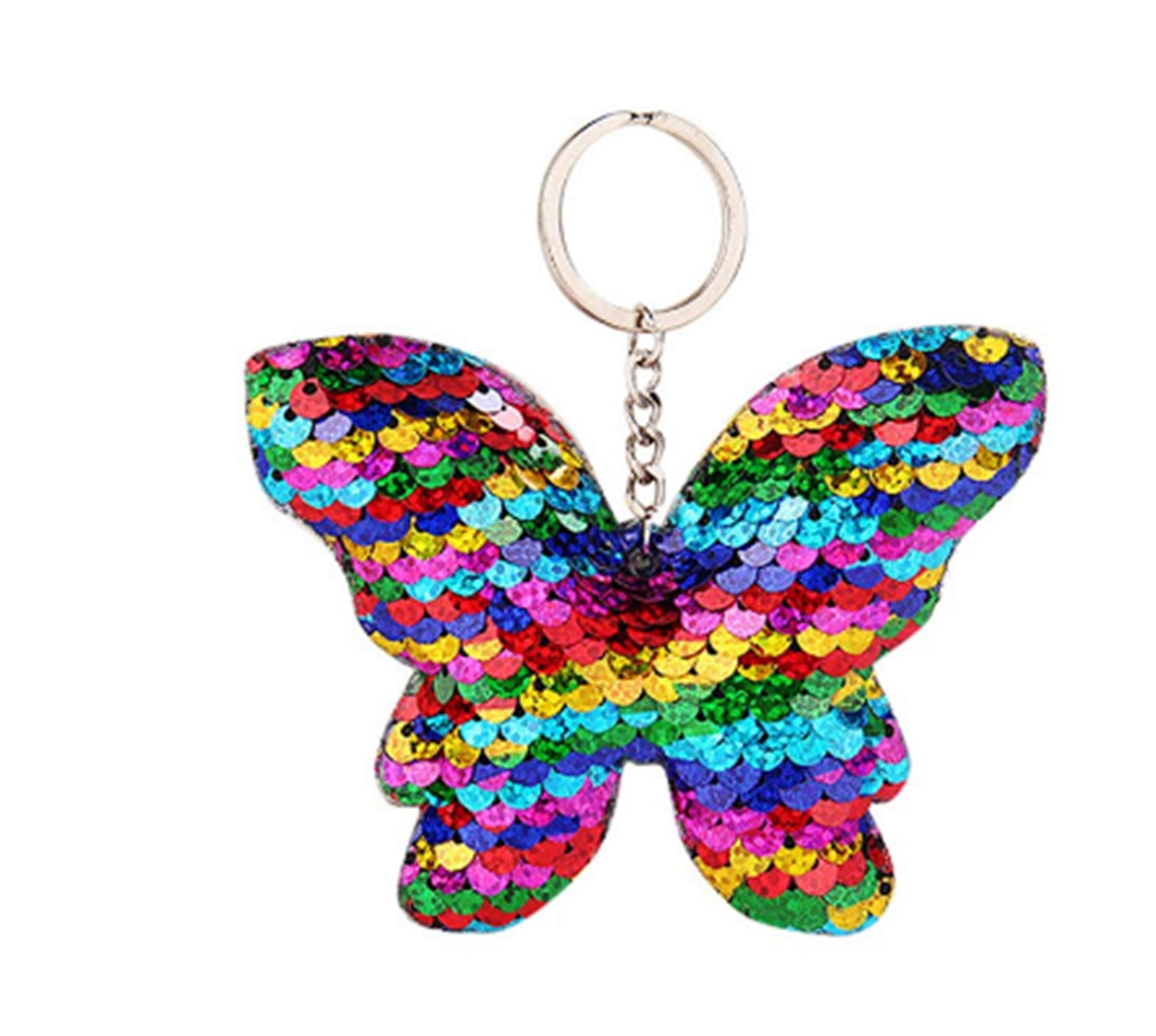 CrownOfRibbons Rainbow Butterfly Keyring, Luggage Accessory, Car, House Keychain