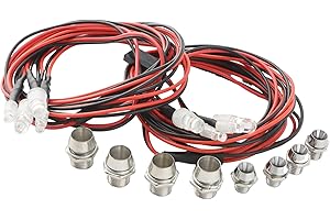 GDOOL 8 LED Light Set LED Headlight for 1:10 Scale RC Car,4 White Headlights & 4 Red Taillight Kit