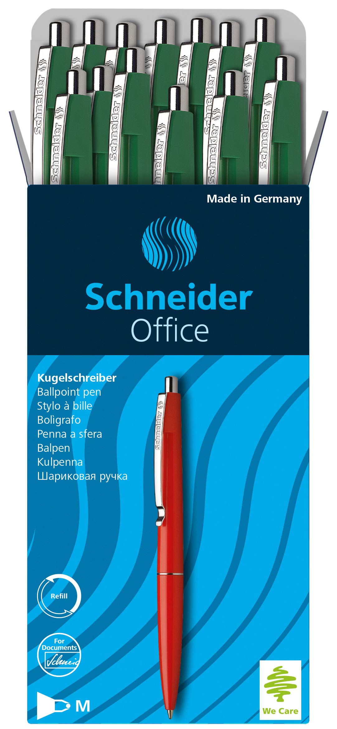 Schneider Office Ballpoint Pen M Tip Green Pack of 20