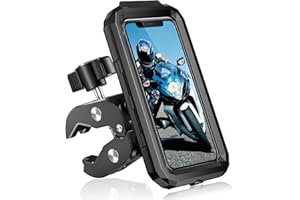 Bike Phone Holder Waterproof Motorcycle Phone Mount Holder Handlebar 360°Rotate Touch Screen Bicycle Cell Phone Holder, Anti-