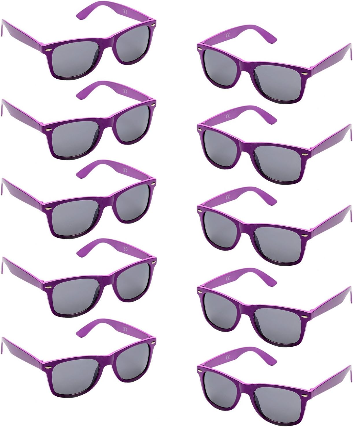 10 Packs UV Protection Neon Colors 80's Retro Style Party Favors Sunglasses