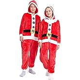 HSCTEK Kids Christmas Flannel Onesie with Hood Boys Girls