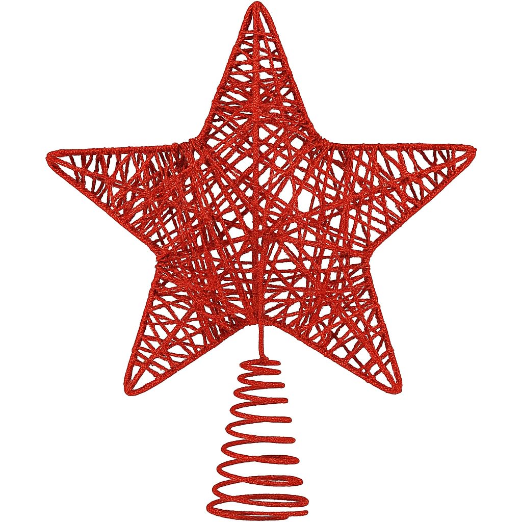 Red Tree Topper Red Christmas Tree Topper, Glitter Star for Christmas Tree, Christmas Tree Decoration