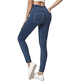 TONIRY Jeggings for Women with Pockets Tummy Control Stretchy Skinny Jeans Pull On High Waisted Butt Lifting Denim Leggings