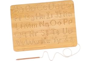 BESPORTBLE Double-sided Wooden Alphabet and Practice Board for Early Education Fine Motor Skills Development