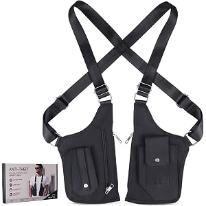 Double Shoulder Armpit Bag, Anti-Theft Underarm Shoulder Holster Bag | Dual Shoulder Straps, Underarm Carry