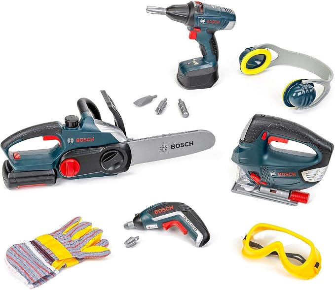 Amazon Com Bosch Large Toy Power Tools 14 Piece Set Toys Games