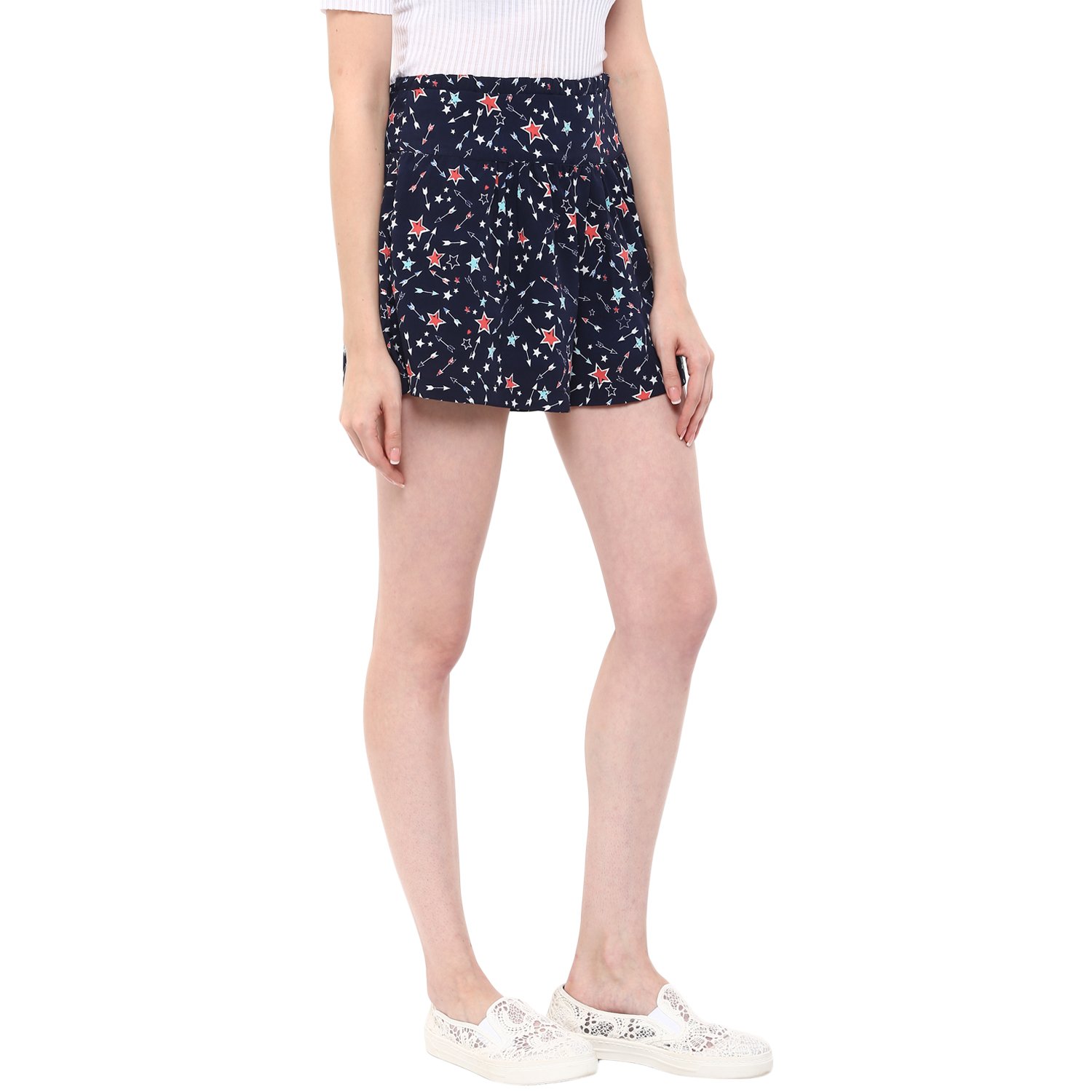 moderno&trade; printed women's blue printed shorts
