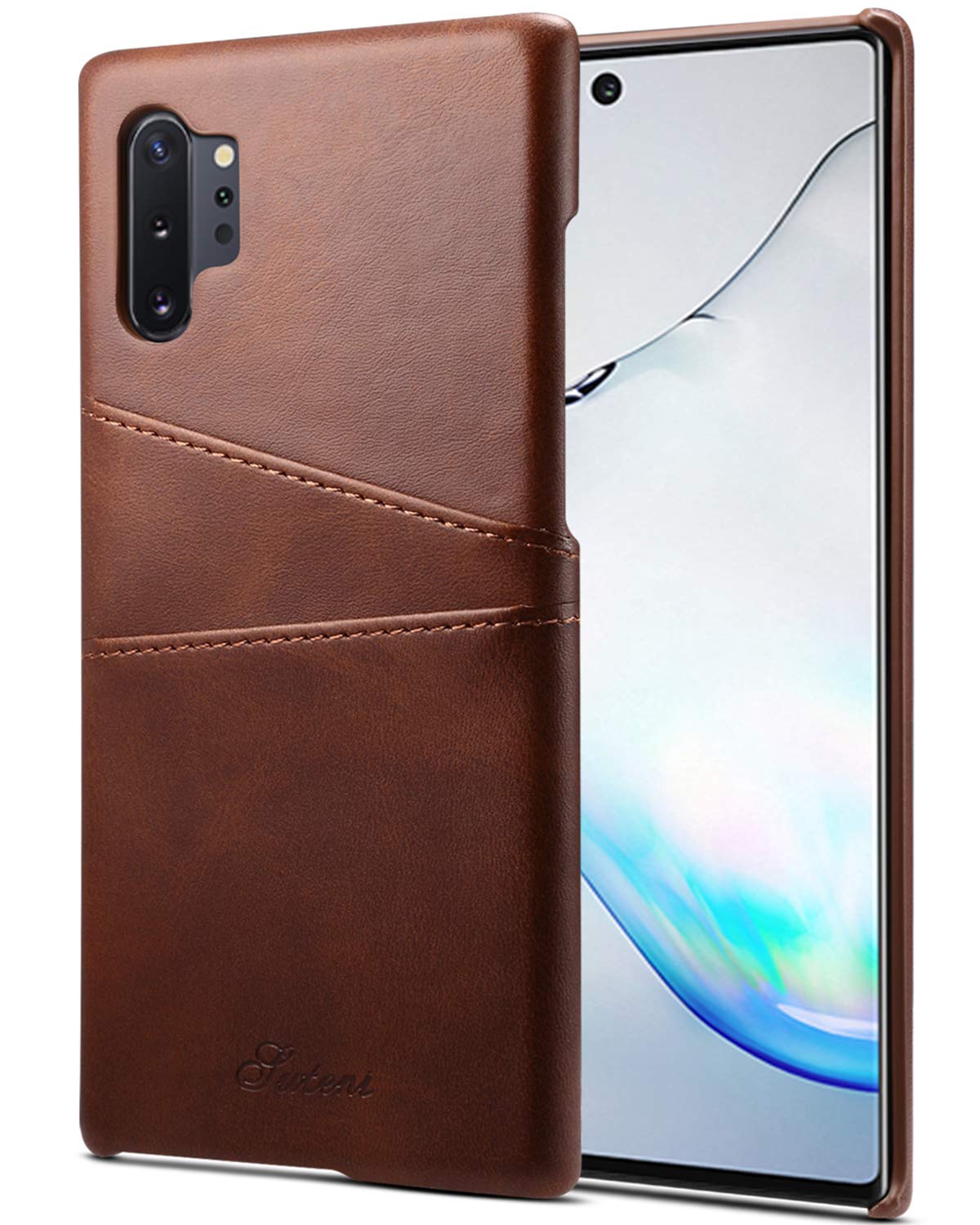 Samsung Galaxy Note 10 Plus Leather Case SAVYOU Full Grain Wallet Snap