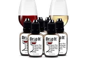 Drop It Wine Drops, 6 Pack - Only Product to Naturally Remove Both Wine Sulfites and Wine Tannins - Can Eliminate Wine Headac