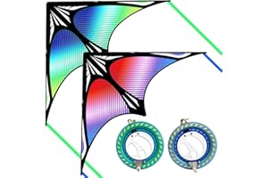 Flying Hoofer Large Beach Kite and Kite Reel Winder with 650ft String for Kids and Adults, Single Line Kite, Extremely Easy to Fly for Beginners.