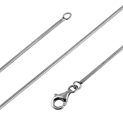 Avesano dünne Damen Halskette Schlangenkette 1 mm breit in 925 Sterling Silber, Frauen Schmuck Collier Kette, Silberkette ohn
