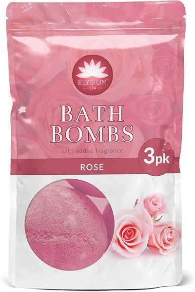 Elysium Spa Rose Bath Bombs 3 x 50g | Relaxing Scented Bathing Fizzers