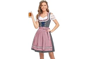HiZiTi Oktoberfest Costumes Women Dirndl Dresses 3 Pcs German Oktoberfest Dresses Bavarian Costume Beer Carnival Outfits