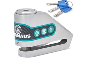 Magmaus® MBL01 [Never-Rust] Disc Brake Lock - [High Security] [304 Stainless Steel] - Weatherproof - Reminder Cable - Suitable for Motorcycles, Mopeds, Bikes