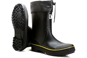 HSBDNZQ Rain Boots for Men, Waterproof Mens Rubber Boots with PVC Unique Design, Comfort Lightweight Work Mud Boots, Resistant Durable Slip Garden Boots for Farming Gardening Fishing