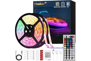 Vbakor Boat Strip Lights Waterproof 32.8FT, 12v RGB Marine Pontoon Boat Lights, Boats Interior Deck Cabin Light, Night Fishing Lighting for Jon Bass, Yacht, Kayak, RV