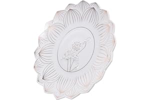 OUNONA White Ceramic Buddhist Offering Tray 7-Inch Plate for Temple Fruit Serving and Water Rituals