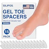 Silipos Gel Toe Separators for Bunions &amp; Foot Relief - 15 Pack - Reusable