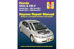 Honda Civic 2001 thru 2011 & CR-V 2002 thru 2011 Haynes Repair Manual: Does not include information specific to CNG or hybrid