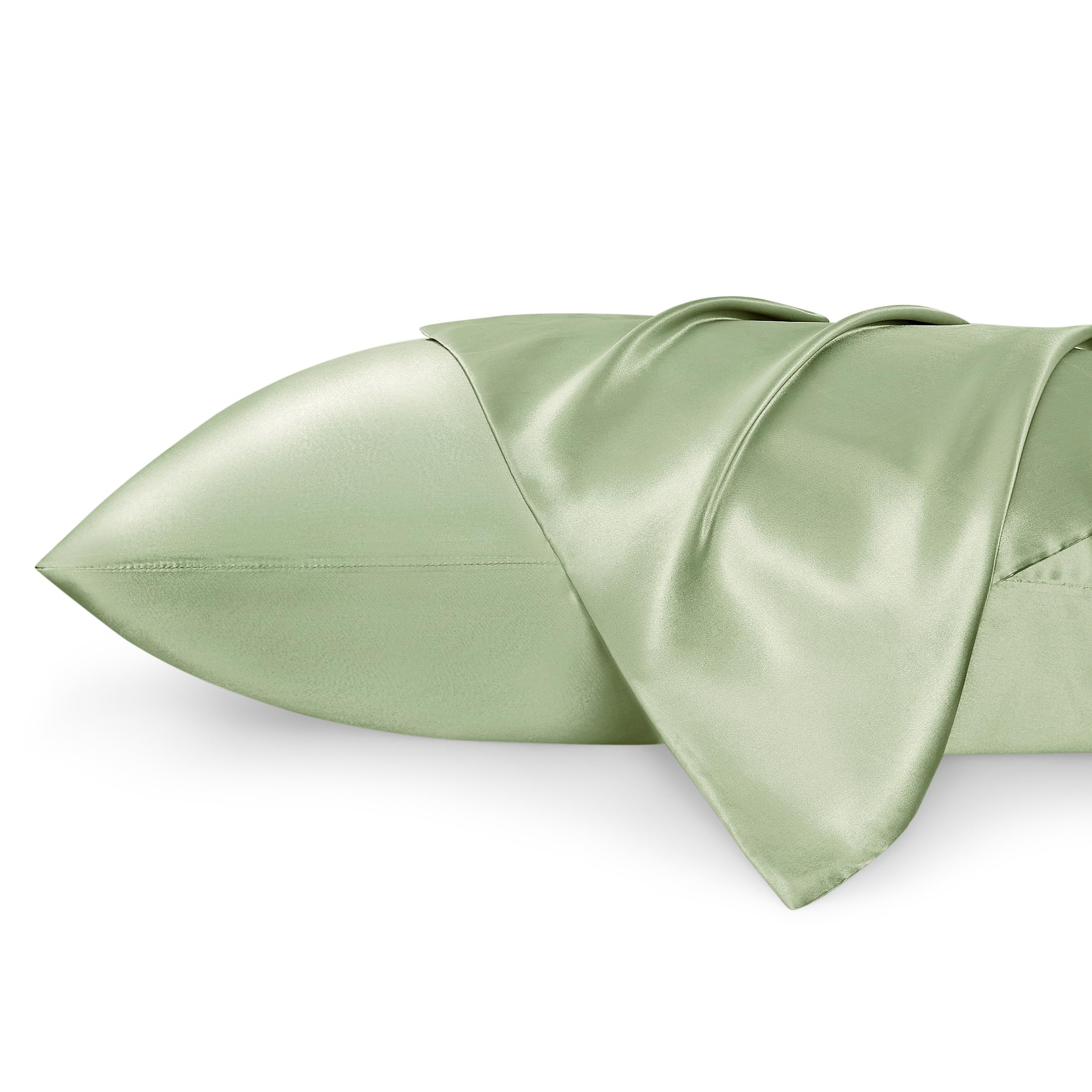 Photo 1 of Bedsure Satin Pillowcases, Similar to Silk Pillow Cases Queen Size Set of 2, Pillow Case for Sleeping Women with Envelope Closure, Gifts for Women Men, Sage Green, 20x30 Inches, 2pcs