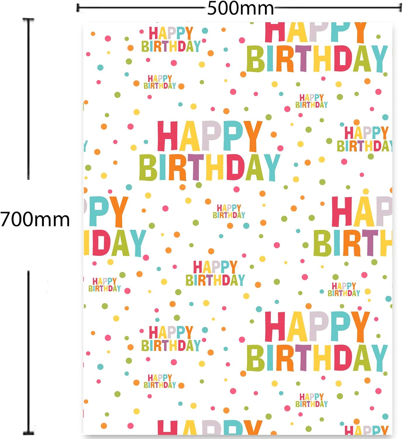 Birthday Wrapping Paper 6 Sheets 2 of each designs 10 Gift cards Gift wrap Paper for Presents Kids boys girls Female male 50cmx70cm 80gms thickness (Happy Birthday) - Image 4