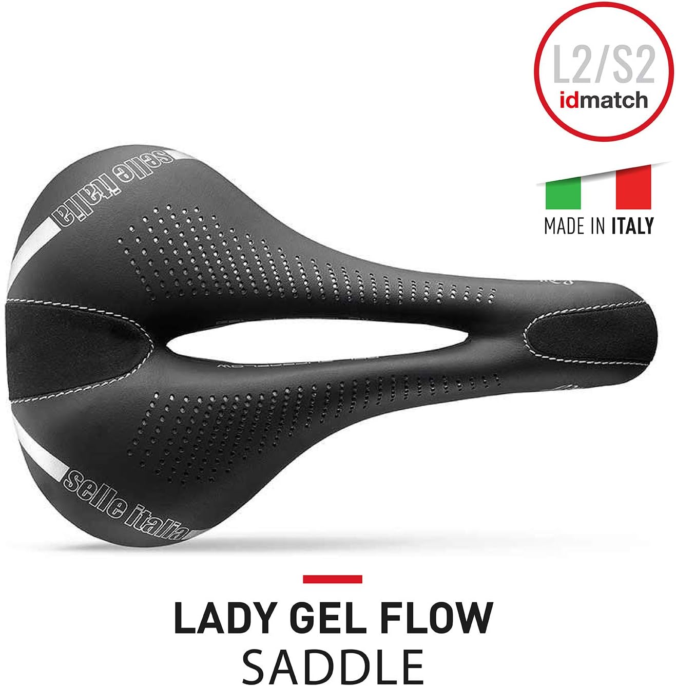 SELLEITA LADY Saddle 160x262mm (L2) Gel Superflow Black, Standard