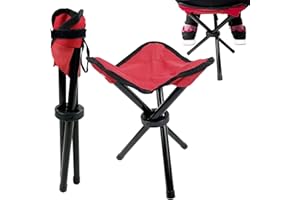 CENBEE Folding Camping Stool Portable Outdoor Chair Use Height 12.5in Fishing Chair Seat for Camping Hiking Golf Hunting Hiking Outdoor Gardening and Travel Beach Maximum Weight Capacity 300 lbs (Red)