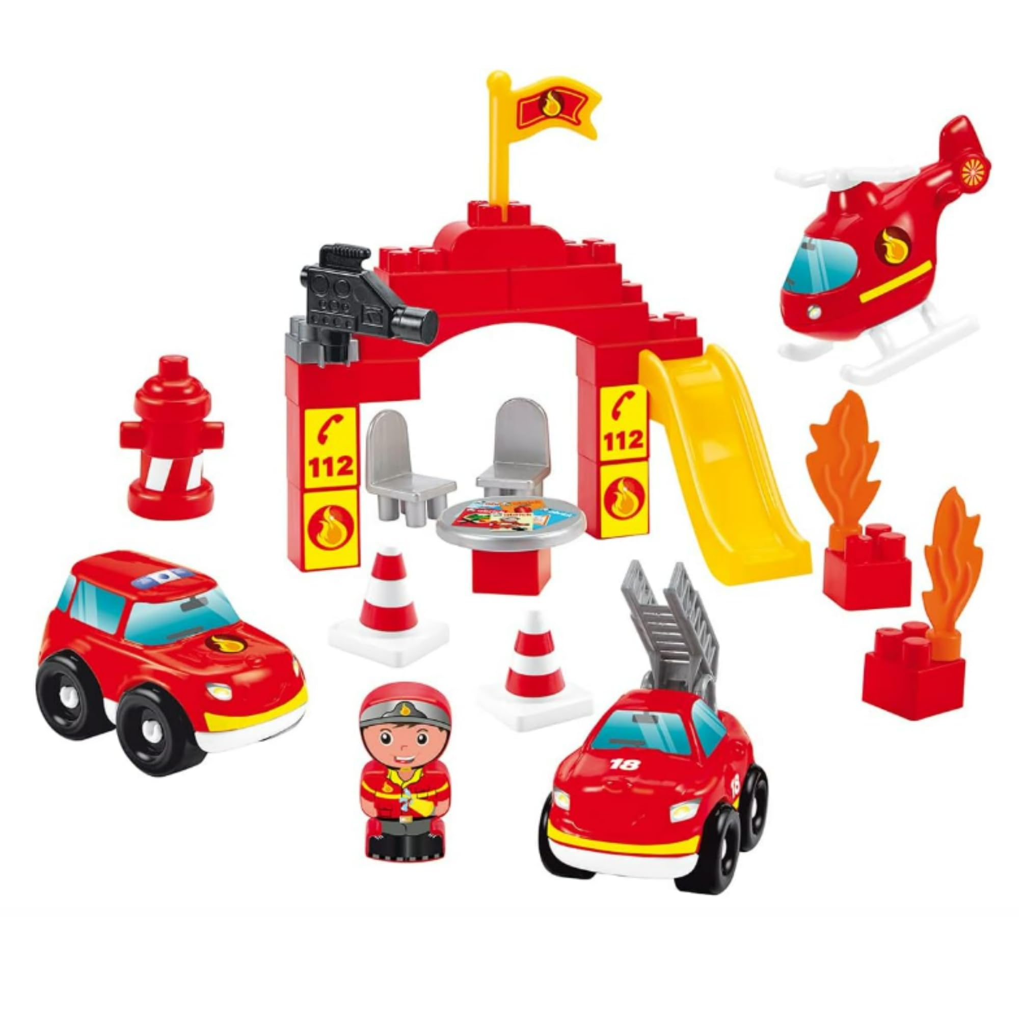 Jouets Ecoiffier – 1929 – Brick Fireman Barrel to Stack Abrick – Construction Set for Children – 75 Pieces – from 18 Months – Made in France