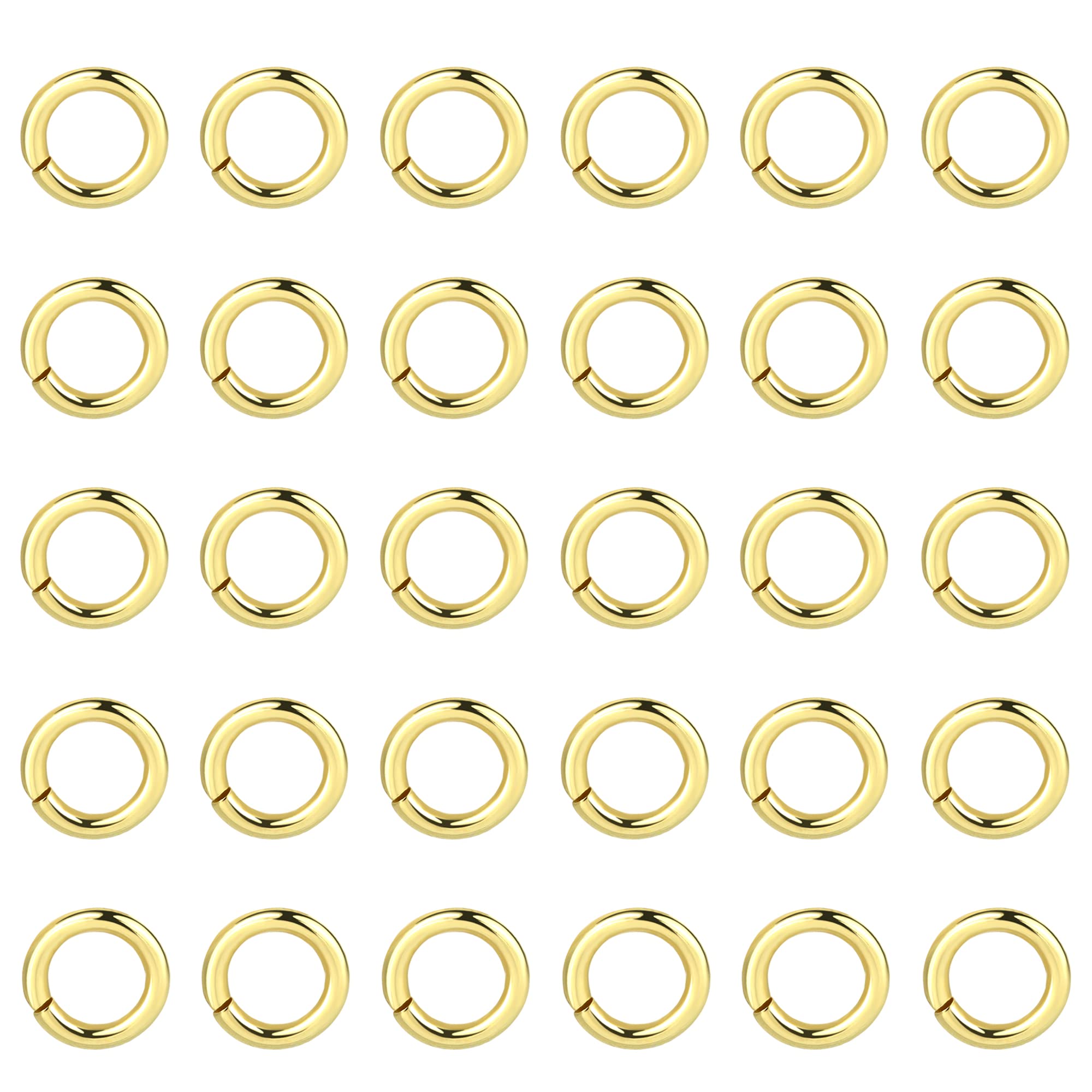 Gold Rings for Jewelry Making, 100pcs 925 Sterling Silver 14K Real Goldplated Open Jump Rings 4 mm, Hypoallergenic Split Rings Set, Gold Rings Connect Clasps for Necklace Bracelet Chians Making