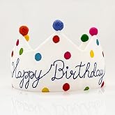 Meygajoe Personalized Hand Embroidered Birthday Hats Unique Happy Birthday Crowns Cute Party Hat for Boy Girl Fit All Ages