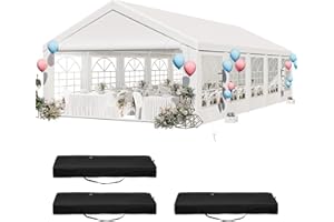 YITAHOME 16x32 ft Outdoor Heavy Duty Party Tent Wedding Event Shelters Upgraded Galvanized Canopy with Large White Roof, Removable Sidewalls & 3 Storage Bags