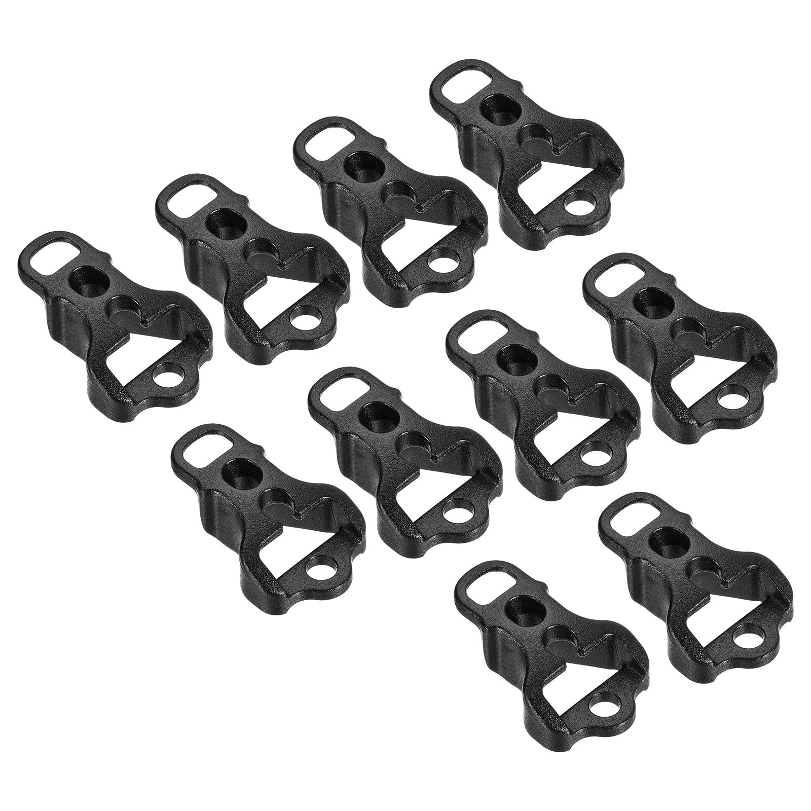 M METERXITY 10 Pack Tent Rope Buckles - Plastic Tent Wind Rope Buckle Portable Cord Tensioner, Apply to Camping Hiking Traveling (4mm, Black)