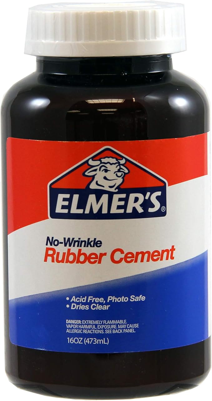 ELMERS NoWrinkle Rubber Cement, 16 Oz, Clear (232) Home