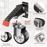 SPACEKEEPER 3 Inch Workbench Casters Kit 400KG Heavy Duty Retractable 4 Pack view 3