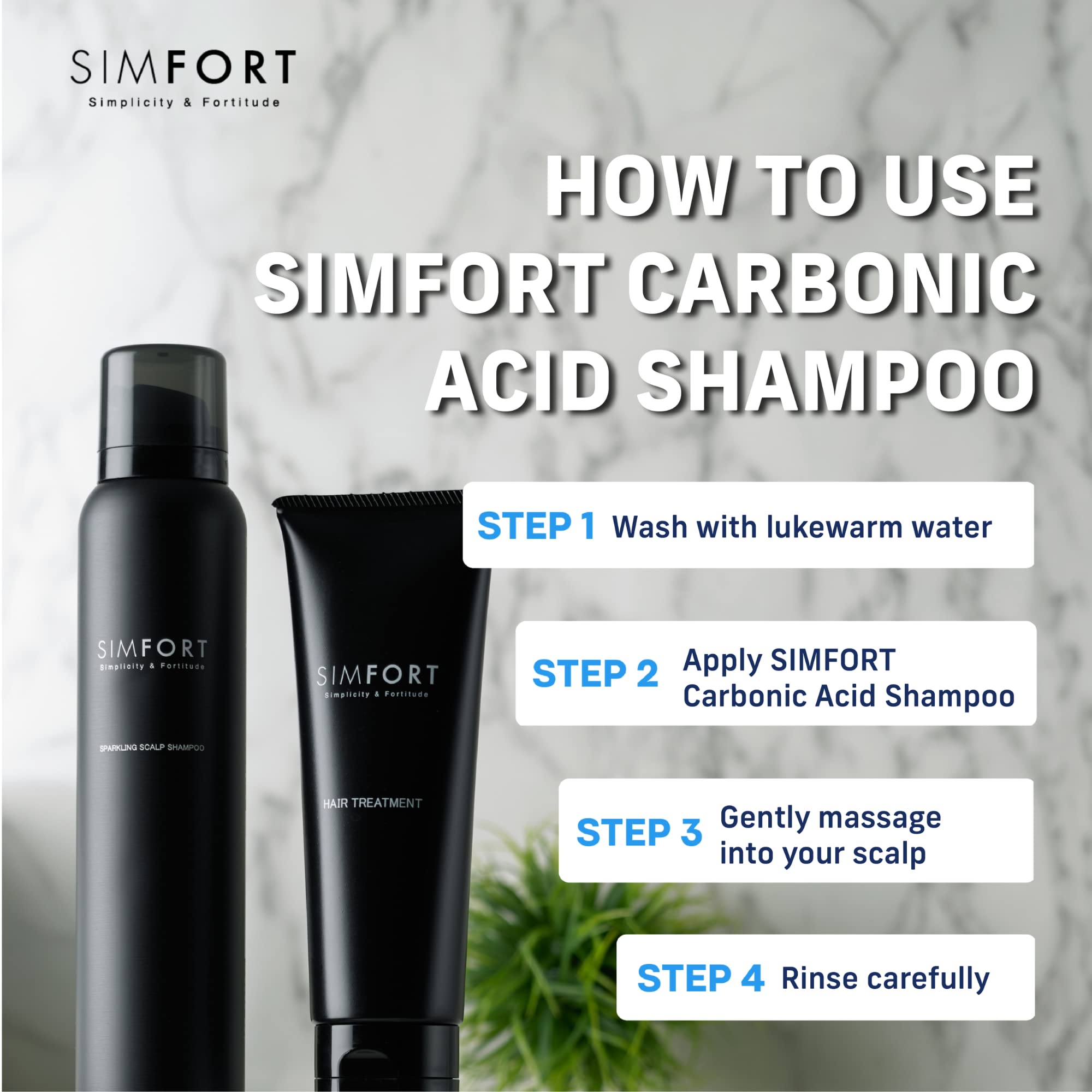 SIMFORT Sparkling Scalp Shampoo for Thinning Hair and Loss - Growth Treatment (3 Pack)