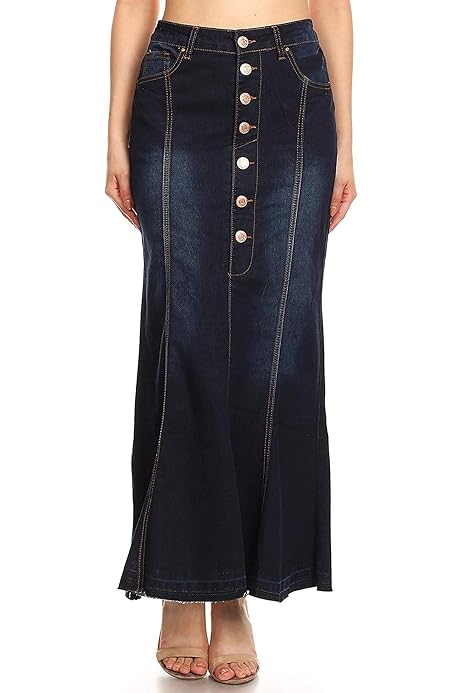 modest jean skirts plus size