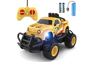 Mafbeanl Remote Control Car for Boys 4-7, 1:43 Scale Mini RC Car for Kids 3-5, Car Toys Truck Xmas Birthday Gifts for Toddlers 3 4 5 6 7 Year Old Boys (Yellow)