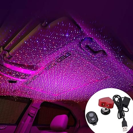 2019 romantico auto techo estrella proyector luces flexible romantico galaxy usb lampara de noche para todos los coches techo decoracion luz interior